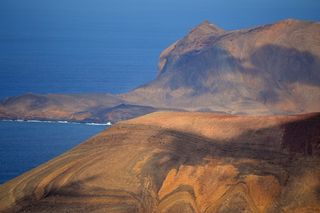 la graciosa，加那利群岛，景观，山，海，岛，景观，自然