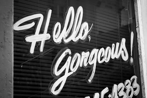 您好华丽的标牌，文字，字母表，文字，符号，美国，纳切兹，ms，商标