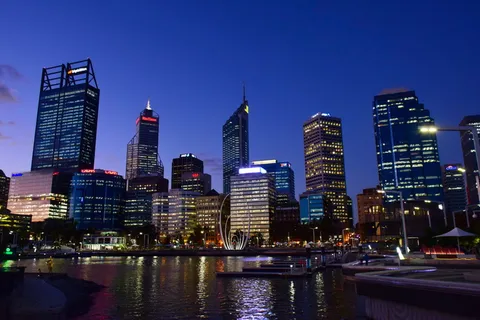 城市景观摄影,夜间,西澳大利亚州珀斯,澳大利亚城市,建筑外观,建筑 城市景观摄影,夜间,西澳大利亚州珀斯,澳大利亚城市,建筑外观,建筑