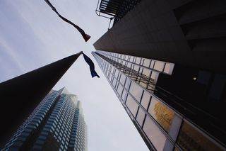 多伦多, 加拿大, 玻璃, 查找, 架构, 国旗, 建筑物, 建筑结构