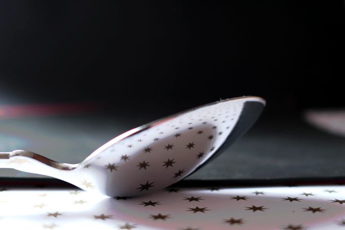 特写摄影, 灰色, 不锈钢, 钢勺, 背景, 静物, 关闭, 模糊