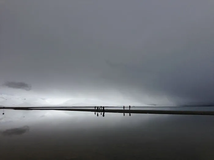 海滩、云朵、黎明、黄昏、黄昏、雾、码头、湖泊