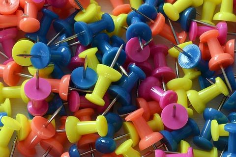 针，针，图钉，塑料，多色，标记，彩色，背景