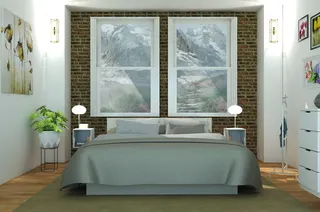 室内, 家具, 卧室, 床垫, 装饰, 窗户, 毯子, 床上用品