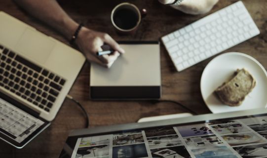 人, 写, 垫, 工作, 木桌, 周到, 三明治, 笔鼠