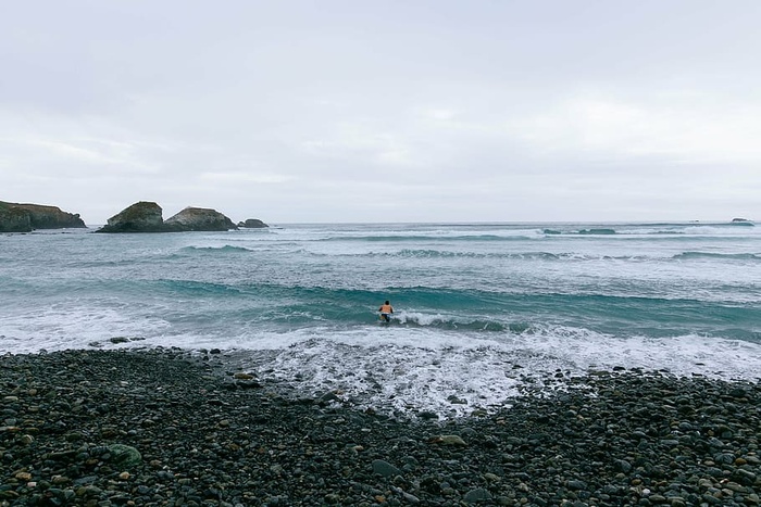 海滩，自然，海洋，户外，卵石，岩层，岩石，海洋