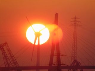 汉堡哈芬、橙色、极简主义、海港、海港大桥、日落、城市、城市