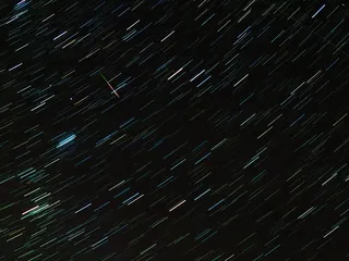 流星、流星、英仙座、星迹、星迹、恒星、夜空、地球自转