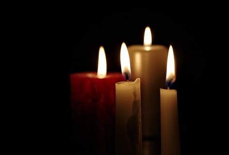 四，白色，锥形，蜡烛，降临节，火，晚上，枝形吊灯