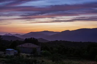 法国, 圣露西德塔拉诺, 多彩, 天空, Skyscape, 暮光之城, 山