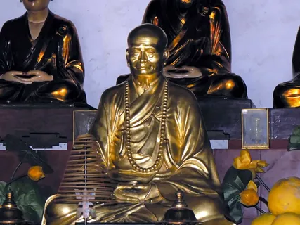 越南、河内、寺庙、孔子、智者、雕像、青铜、宗教