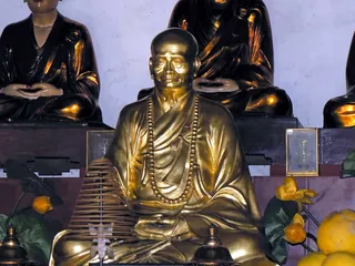 越南、河内、寺庙、孔子、智者、雕像、青铜、宗教