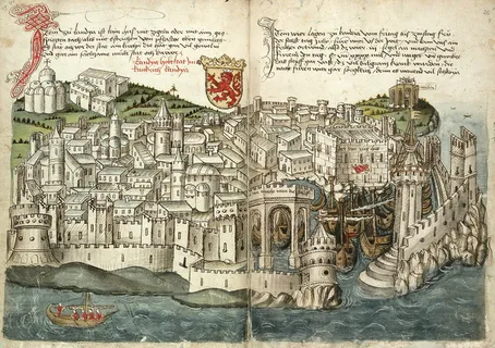 1487年在希腊赫拉克利翁对坎迪亚的描绘 1487年在希腊赫拉克利翁对坎迪亚的描绘