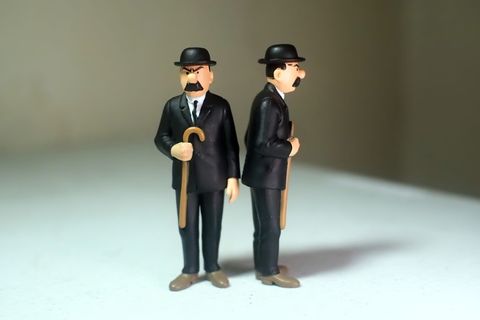 成人、男性、男性、侦探、警察、警力、动漫、卡通