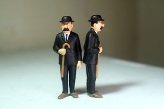 成人、男性、男性、侦探、警察、警力、动漫、卡通