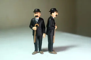 成人、男性、男性、侦探、警察、警力、动漫、卡通