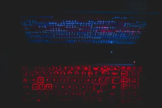 计算机发出的蓝光和红光