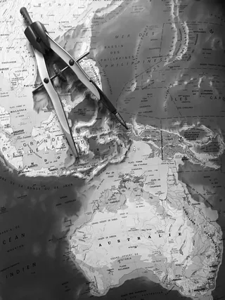 旅行，地图，黑白，黑白，国家，指南针，澳大利亚