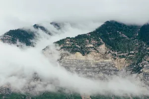 风景摄影，山脉，环绕，雾，自然，风景，山脉，顶峰