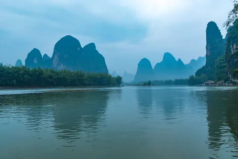 漓江, 江景, 日落, 漓江, 夜, 美丽, 山, 暮 漓江, 江景, 日落, 漓江, 夜, 美丽, 山, 暮