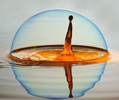 滴，调味，液体，包围，泡沫，肥皂泡，滴，水滴