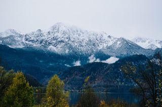 德国，科彻尔，沃尔琴西，森林，树木，云，天空，山脉