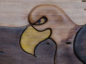 木，画，雕刻，秃鹰，鸟，墙壁装饰，室内，物体