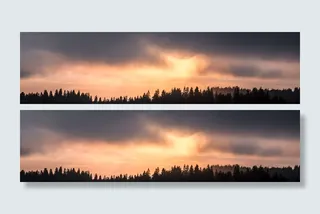 阳光穿过云层，大幅面，日出，照亮天空，壮观，剪影，森林，冷杉森林