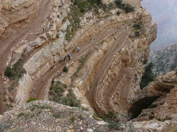 大峡谷，小径，迁徙路径，下降，路径，离开，道路，徒步旅行