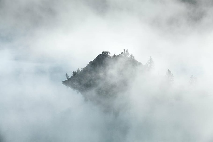云、雾、雾、山、山峰、自然、户外、天气