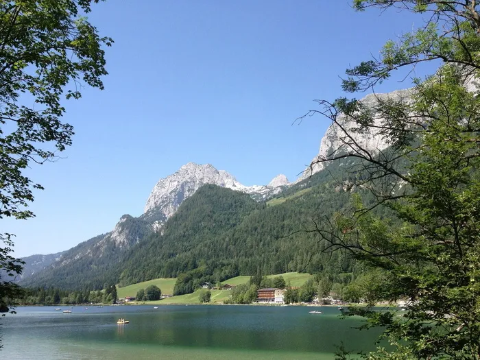 腹地，奥地利，拉姆索，树，山，湖，自然，风景