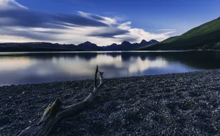 美国，麦克唐纳湖，云，长曝光，海滩，景观，广角，湖泊