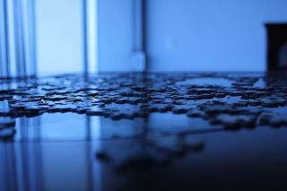 美国，圣克莱门特，拼图，蓝色，酷，冷静，反思，没有人