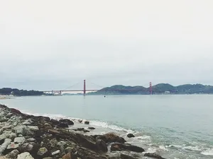 海湾，海湾大桥，大桥，云，山，海洋，岩石，旧金山