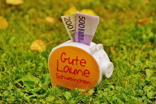 存钱罐，钱，美钞，500欧元，200欧元，小猪，储蓄，陶瓷