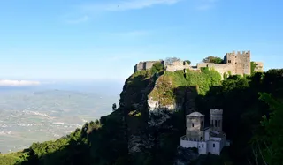 castle，erice，rock，fortress，view，意大利，西西里岛，mountain