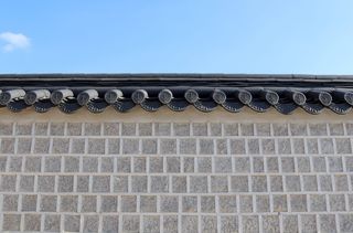 damme，围栏，屋顶瓦片，屋顶瓦，石墙，墙，京畿道宫，大韩民国