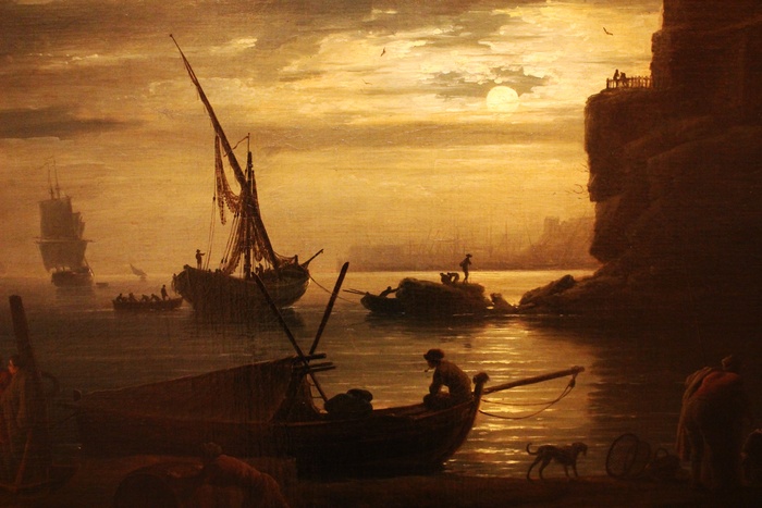 悬崖附近的帆船、框架、绘画、画布油画、壁纸、背景、表现主义、表现主义