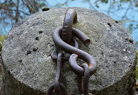 绳子，生锈，铁，金属，戒指，生锈，没有人，特写