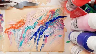 油漆, 丙烯酸涂料, 铲技术, 创意, 铲, 彩色管, 多色, 艺术和工艺