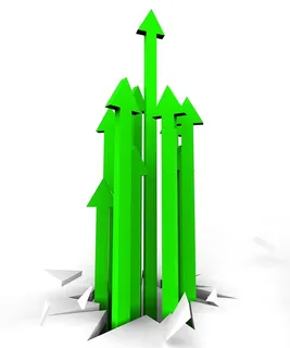 向上箭头表示进步和指向