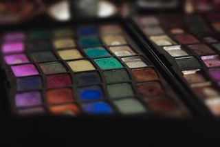 眼影调色板摄影，多色，特写，选择性聚焦，变化，选择，没有人，室内