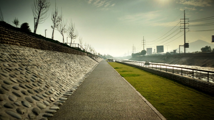 智利，quinta normal，parque River padre renato Poblette，城市，道路，孤独，道路，公园