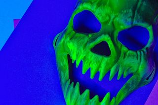 德国, 埃伯斯巴赫 an der fils, 面具, 黑光, 头骨, 外星人, 光, 龙