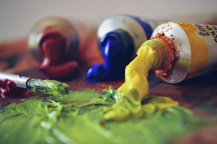 选择性、聚焦摄影、画笔、绘制软管、颜色、着色、艺术、蛋彩画