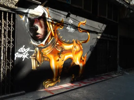 涂鸦, 曼谷, 泰国, 室内, 建筑, 热-温度, 运动, 艺术和工艺