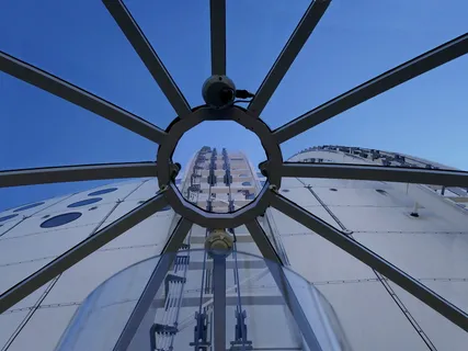 圆顶、球、景点、天景、轨道、星形、结构、金属