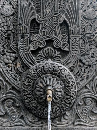 亚美尼亚，gyumri，7 verq教堂，文化，水，装饰品，旧，十字架