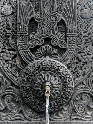 亚美尼亚，gyumri，7 verq教堂，文化，水，装饰品，旧，十字架