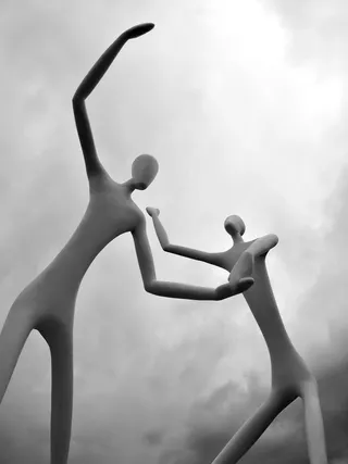 人物，丹佛，科罗拉多，雕塑，雕像，艺术，天空，黑色